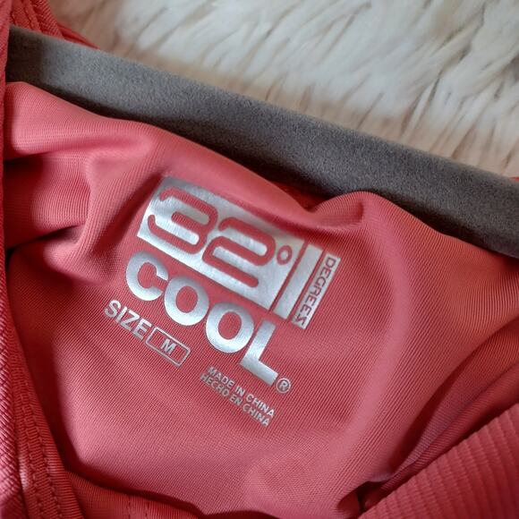 32 Degrees Cool Ladies Tank Top Ribbed Size L Pink Sleeveless Build in Bra - Picture 3 of 6